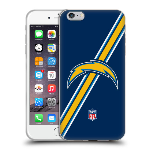 NFL Los Angeles Chargers Logo Stripes Soft Gel Case for Apple iPhone 6 Plus / iPhone 6s Plus