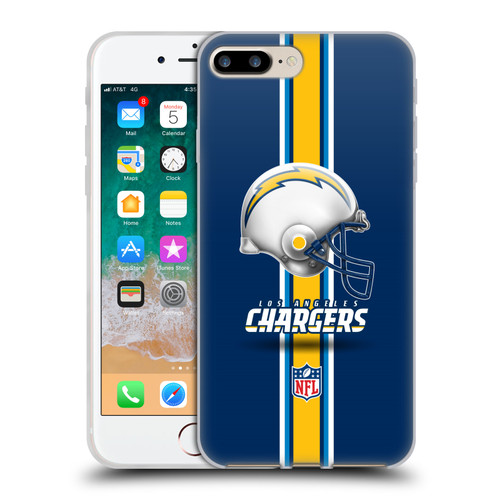 NFL Los Angeles Chargers Logo Helmet Soft Gel Case for Apple iPhone 7 Plus / iPhone 8 Plus