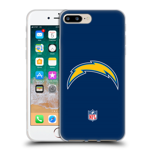 NFL Los Angeles Chargers Logo Plain Soft Gel Case for Apple iPhone 7 Plus / iPhone 8 Plus