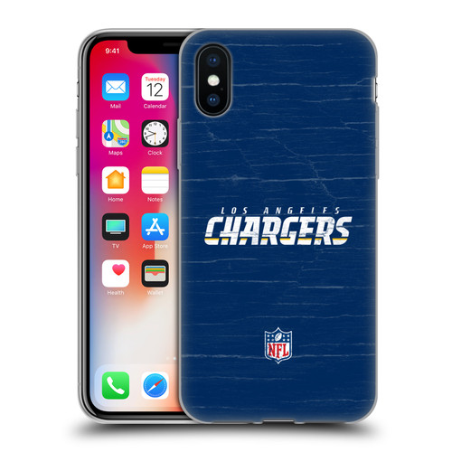 NFL Los Angeles Chargers Logo Distressed Look Soft Gel Case for Apple iPhone X / iPhone XS
