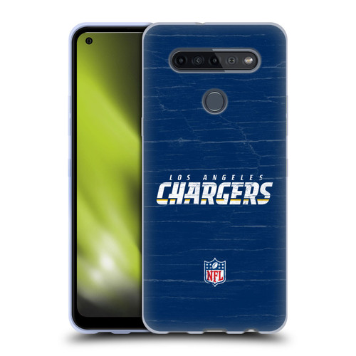 NFL Los Angeles Chargers Logo Distressed Look Soft Gel Case for LG K51S