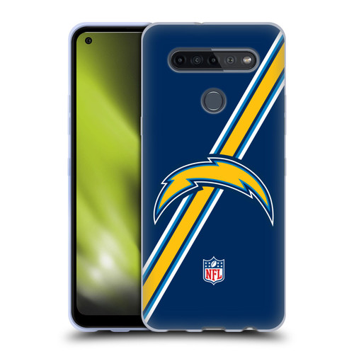 NFL Los Angeles Chargers Logo Stripes Soft Gel Case for LG K51S