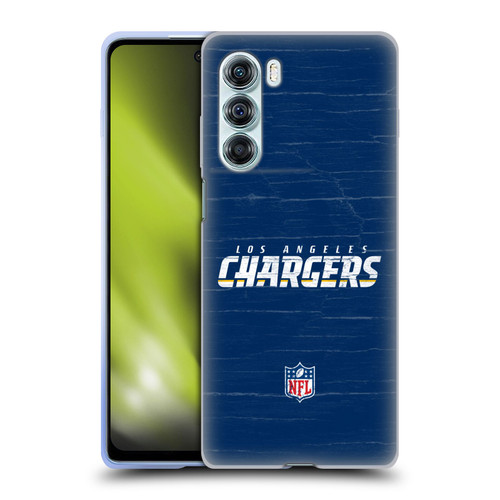 NFL Los Angeles Chargers Logo Distressed Look Soft Gel Case for Motorola Edge S30 / Moto G200 5G