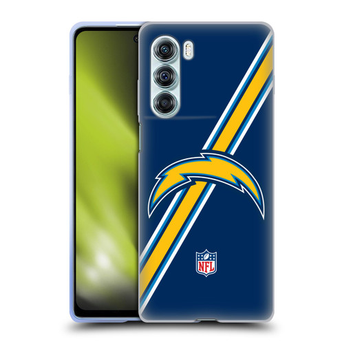 NFL Los Angeles Chargers Logo Stripes Soft Gel Case for Motorola Edge S30 / Moto G200 5G