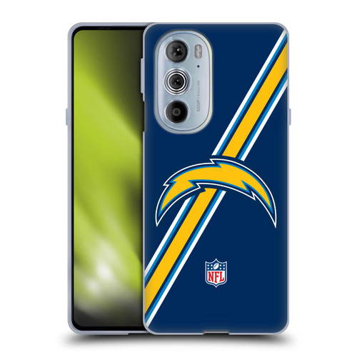 NFL Los Angeles Chargers Logo Stripes Soft Gel Case for Motorola Edge X30