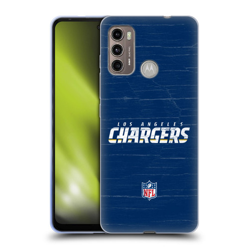 NFL Los Angeles Chargers Logo Distressed Look Soft Gel Case for Motorola Moto G60 / Moto G40 Fusion