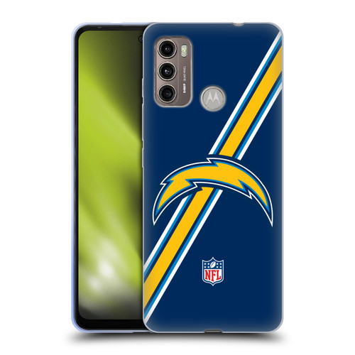 NFL Los Angeles Chargers Logo Stripes Soft Gel Case for Motorola Moto G60 / Moto G40 Fusion