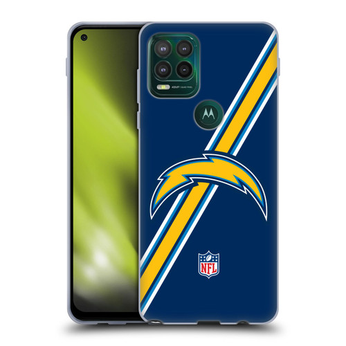 NFL Los Angeles Chargers Logo Stripes Soft Gel Case for Motorola Moto G Stylus 5G 2021