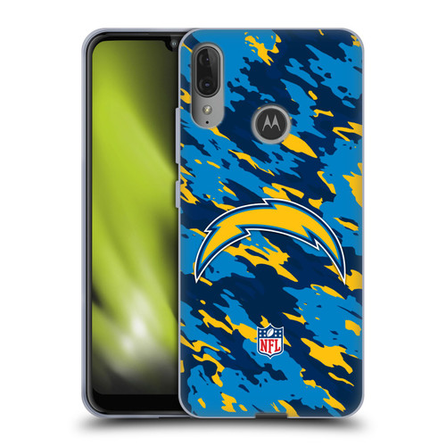 NFL Los Angeles Chargers Logo Camou Soft Gel Case for Motorola Moto E6 Plus