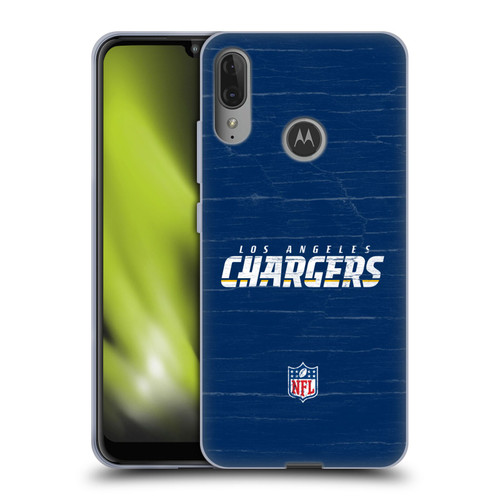 NFL Los Angeles Chargers Logo Distressed Look Soft Gel Case for Motorola Moto E6 Plus
