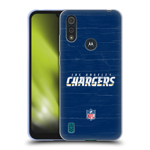 NFL Los Angeles Chargers Logo Distressed Look Soft Gel Case for Motorola Moto E6s (2020)