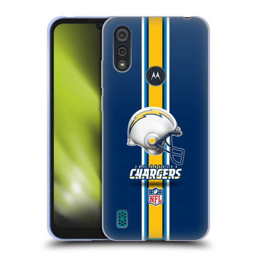 NFL Los Angeles Chargers Logo Helmet Soft Gel Case for Motorola Moto E6s (2020)