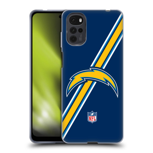 NFL Los Angeles Chargers Logo Stripes Soft Gel Case for Motorola Moto G22