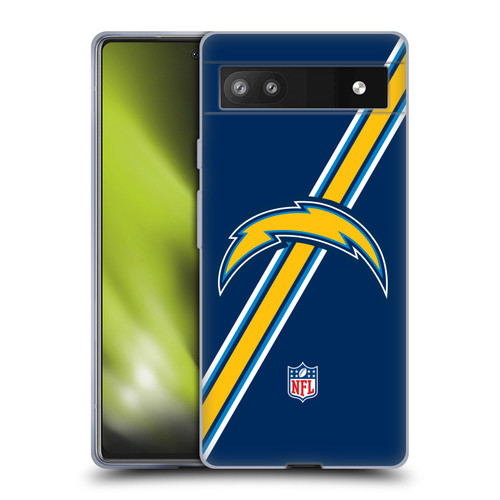 NFL Los Angeles Chargers Logo Stripes Soft Gel Case for Google Pixel 6a