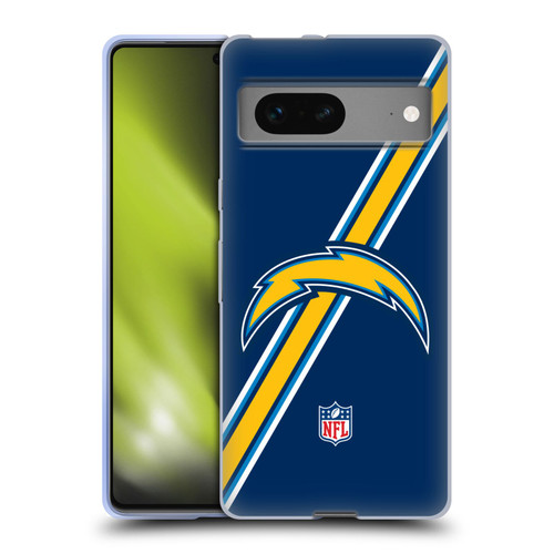 NFL Los Angeles Chargers Logo Stripes Soft Gel Case for Google Pixel 7