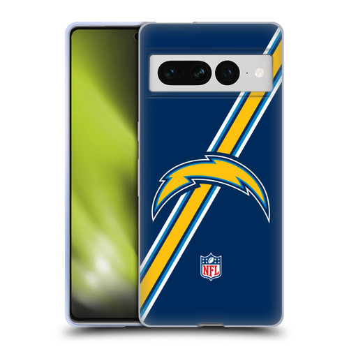 NFL Los Angeles Chargers Logo Stripes Soft Gel Case for Google Pixel 7 Pro