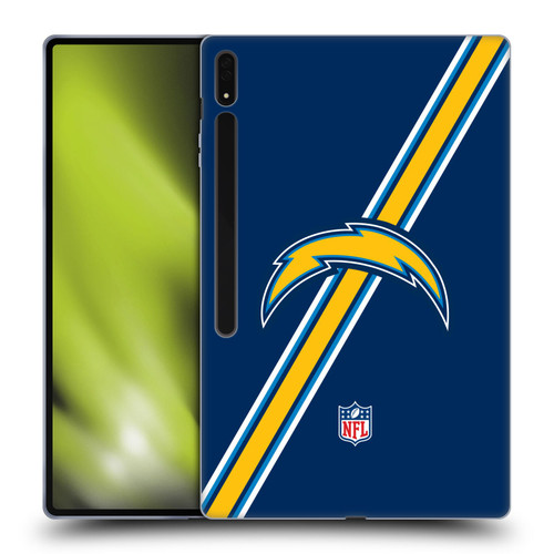 NFL Los Angeles Chargers Logo Stripes Soft Gel Case for Samsung Galaxy Tab S8 Ultra
