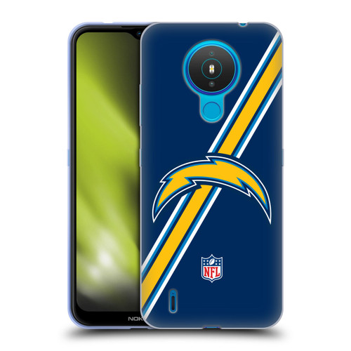 NFL Los Angeles Chargers Logo Stripes Soft Gel Case for Nokia 1.4