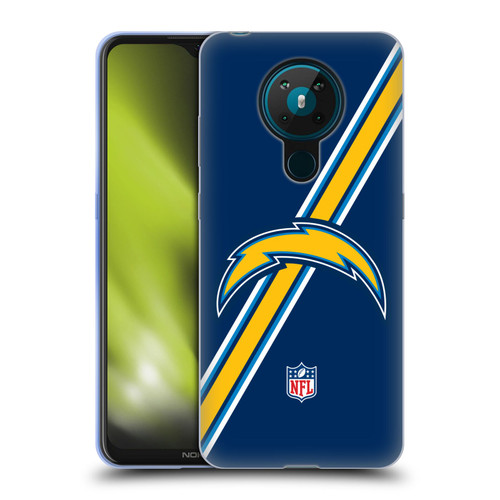 NFL Los Angeles Chargers Logo Stripes Soft Gel Case for Nokia 5.3