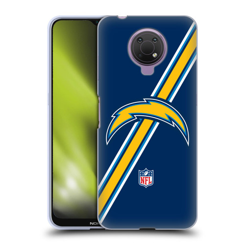 NFL Los Angeles Chargers Logo Stripes Soft Gel Case for Nokia G10
