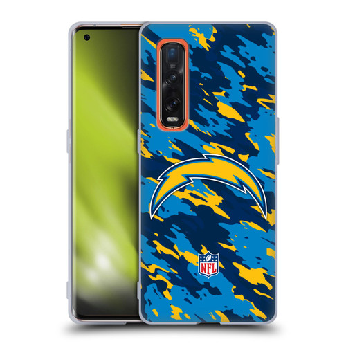NFL Los Angeles Chargers Logo Camou Soft Gel Case for OPPO Find X2 Pro 5G