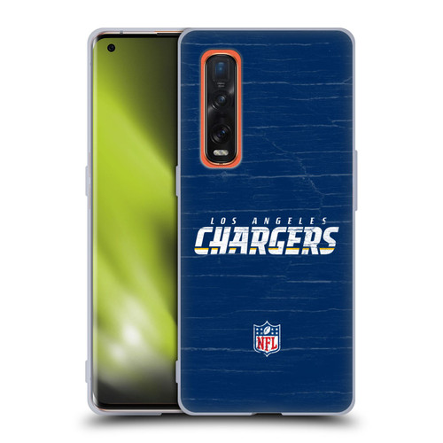 NFL Los Angeles Chargers Logo Distressed Look Soft Gel Case for OPPO Find X2 Pro 5G