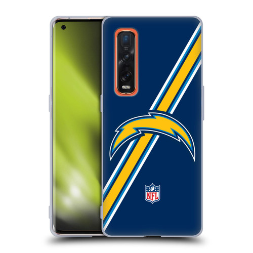 NFL Los Angeles Chargers Logo Stripes Soft Gel Case for OPPO Find X2 Pro 5G