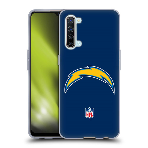 NFL Los Angeles Chargers Logo Plain Soft Gel Case for OPPO Find X2 Lite 5G