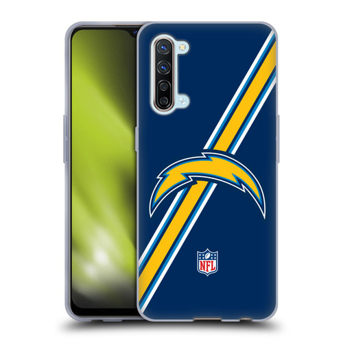 NFL Los Angeles Chargers Logo Stripes Soft Gel Case for OPPO Find X2 Lite 5G