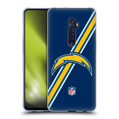 NFL Los Angeles Chargers Logo Stripes Soft Gel Case for OPPO Reno 2