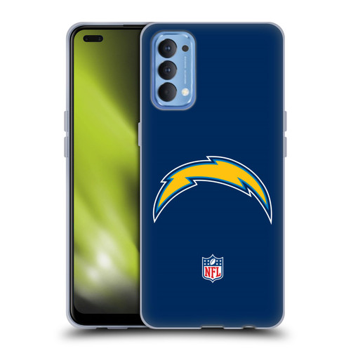 NFL Los Angeles Chargers Logo Plain Soft Gel Case for OPPO Reno 4 5G