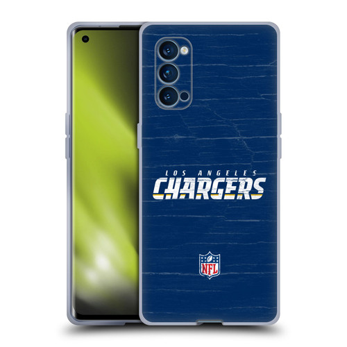 NFL Los Angeles Chargers Logo Distressed Look Soft Gel Case for OPPO Reno 4 Pro 5G