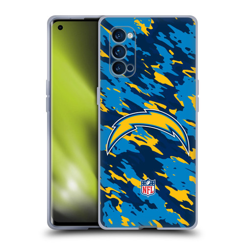 NFL Los Angeles Chargers Logo Camou Soft Gel Case for OPPO Reno 4 Pro 5G