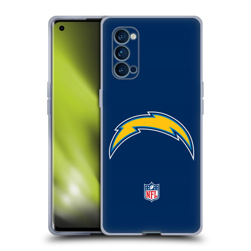 NFL Los Angeles Chargers Logo Plain Soft Gel Case for OPPO Reno 4 Pro 5G