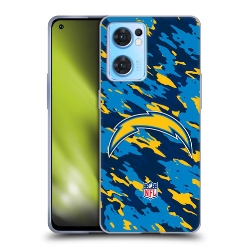 NFL Los Angeles Chargers Logo Camou Soft Gel Case for OPPO Reno7 5G / Find X5 Lite
