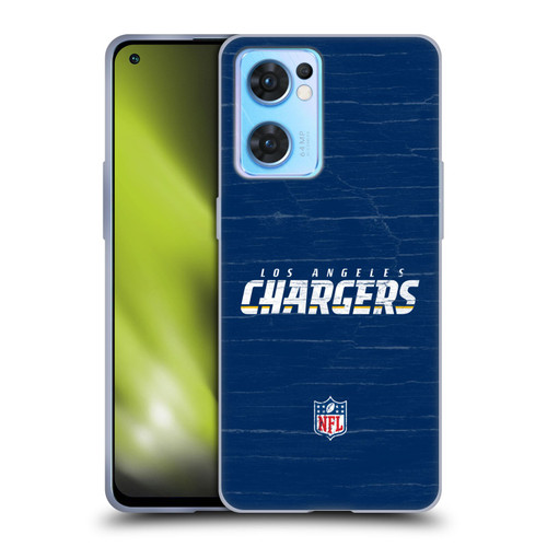 NFL Los Angeles Chargers Logo Distressed Look Soft Gel Case for OPPO Reno7 5G / Find X5 Lite