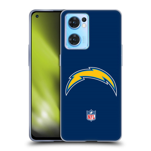 NFL Los Angeles Chargers Logo Plain Soft Gel Case for OPPO Reno7 5G / Find X5 Lite