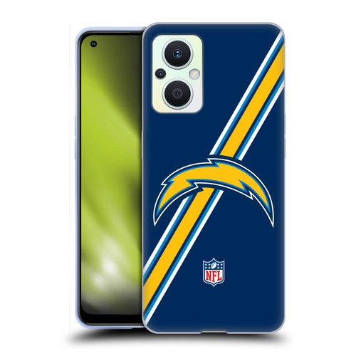 NFL Los Angeles Chargers Logo Stripes Soft Gel Case for OPPO Reno8 Lite