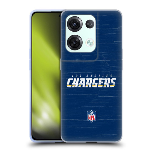 NFL Los Angeles Chargers Logo Distressed Look Soft Gel Case for OPPO Reno8 Pro