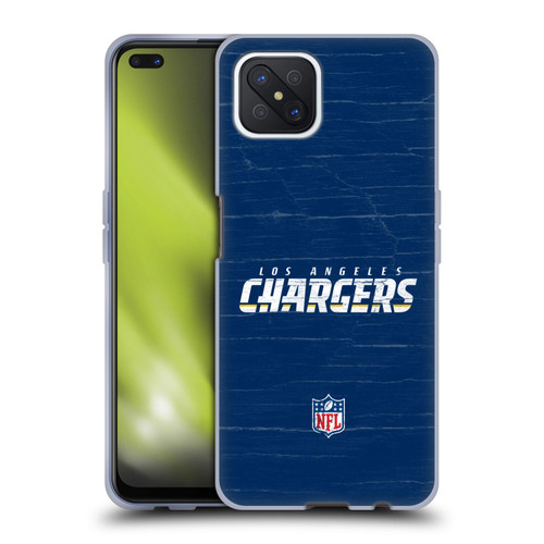 NFL Los Angeles Chargers Logo Distressed Look Soft Gel Case for OPPO Reno4 Z 5G