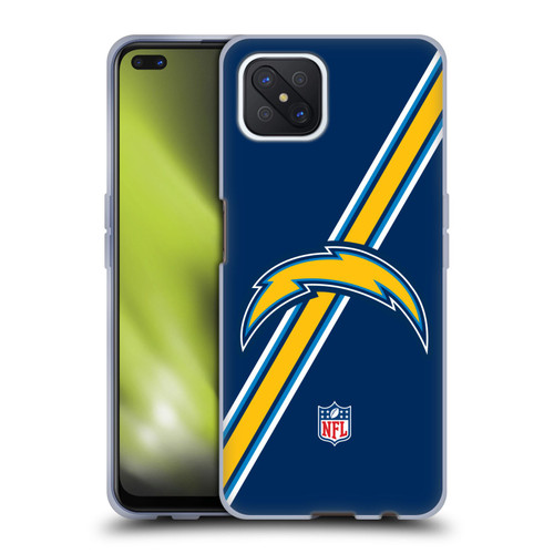 NFL Los Angeles Chargers Logo Stripes Soft Gel Case for OPPO Reno4 Z 5G