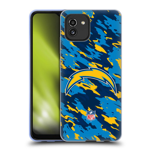 NFL Los Angeles Chargers Logo Camou Soft Gel Case for Samsung Galaxy A03 (2021)