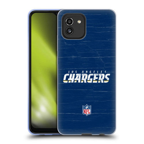 NFL Los Angeles Chargers Logo Distressed Look Soft Gel Case for Samsung Galaxy A03 (2021)