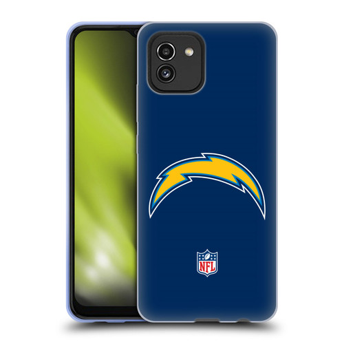 NFL Los Angeles Chargers Logo Plain Soft Gel Case for Samsung Galaxy A03 (2021)