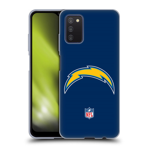 NFL Los Angeles Chargers Logo Plain Soft Gel Case for Samsung Galaxy A03s (2021)