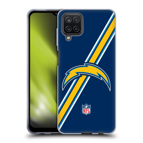 NFL Los Angeles Chargers Logo Stripes Soft Gel Case for Samsung Galaxy A12 (2020)
