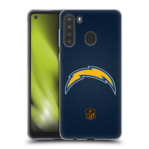 NFL Los Angeles Chargers Logo Football Soft Gel Case for Samsung Galaxy A21 (2020)