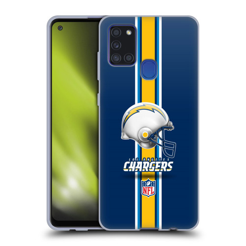 NFL Los Angeles Chargers Logo Helmet Soft Gel Case for Samsung Galaxy A21s (2020)