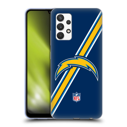NFL Los Angeles Chargers Logo Stripes Soft Gel Case for Samsung Galaxy A32 (2021)