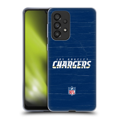 NFL Los Angeles Chargers Logo Distressed Look Soft Gel Case for Samsung Galaxy A33 5G (2022)